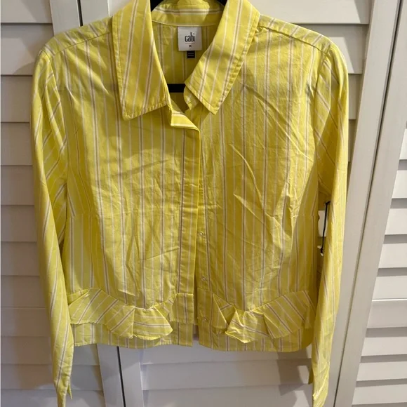 CAbi Yellow Striped Button Down Shirt - Picture 2 of 6
